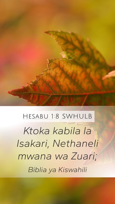 Hesabu 1:8 SWHULB Bible Verse Image