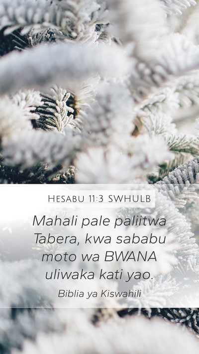 Hesabu 11:3 SWHULB Mobile Phone Wallpaper - Mahali pale paliitwa Tabera, kwa sababu moto wa - Mobile Bible Verse Wallpaper