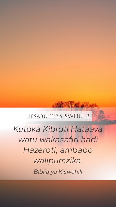 Hesabu 11:35 SWHULB Bible Verse Image