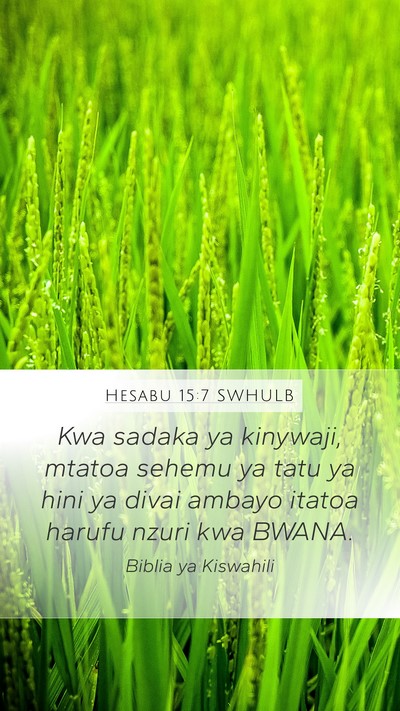Hesabu 15:7 SWHULB Bible Verse Image