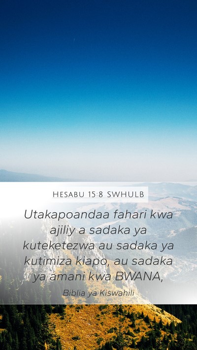 Hesabu 15:8 SWHULB Bible Verse Image