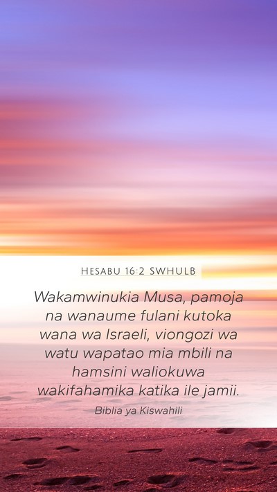Hesabu 16:2 SWHULB Bible Verse Image