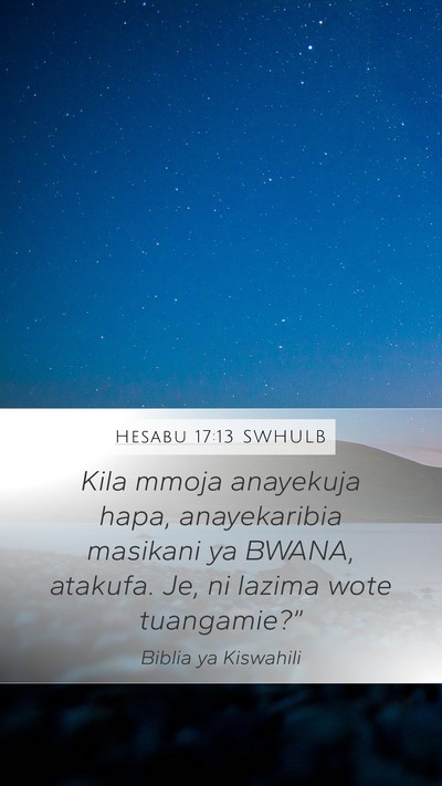 Hesabu 17:13 SWHULB Bible Verse Image