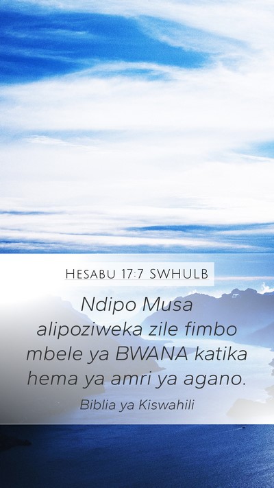 Hesabu 17:7 SWHULB Bible Verse Image