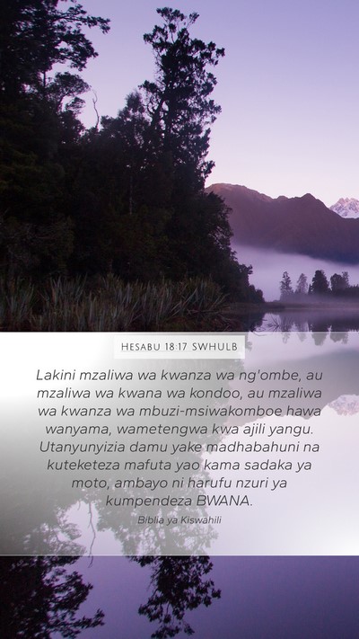 Hesabu 18:17 SWHULB Bible Verse Image