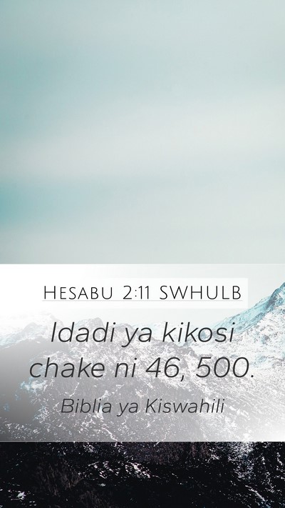 Hesabu 2:11 SWHULB Bible Verse Image