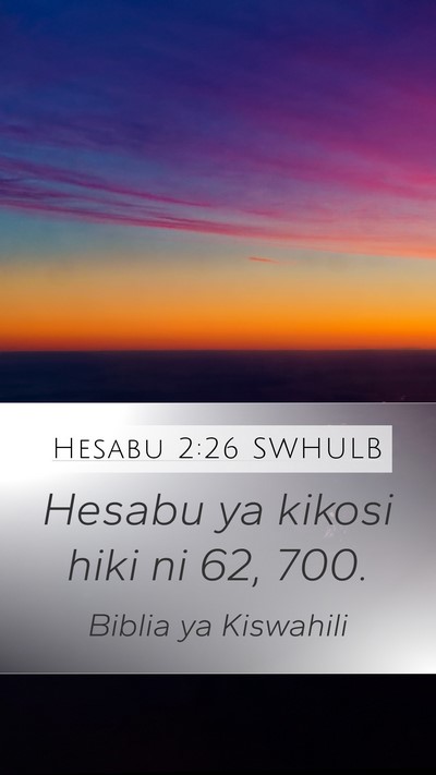 Hesabu 2:26 SWHULB Bible Verse Image