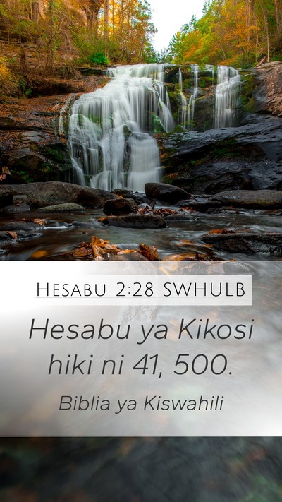 Hesabu 2:28 SWHULB Bible Verse Image