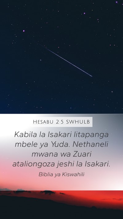 Hesabu 2:5 SWHULB Bible Verse Image