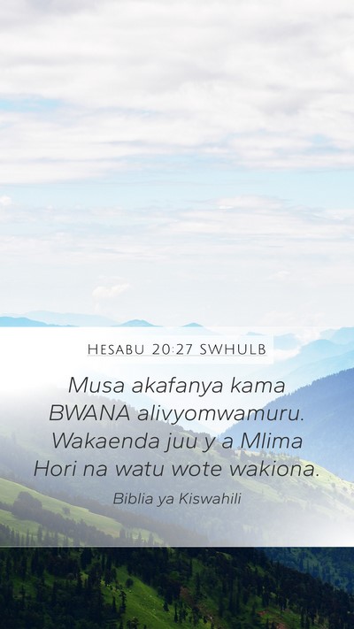 Hesabu 20:27 SWHULB Bible Verse Image
