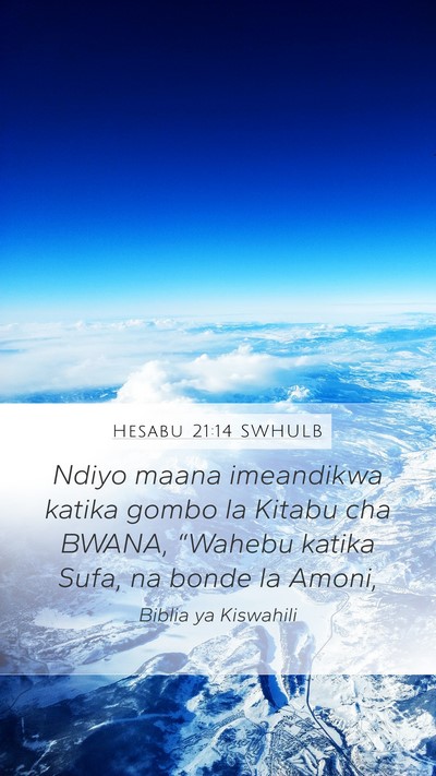 Hesabu 21:14 SWHULB Bible Verse Image