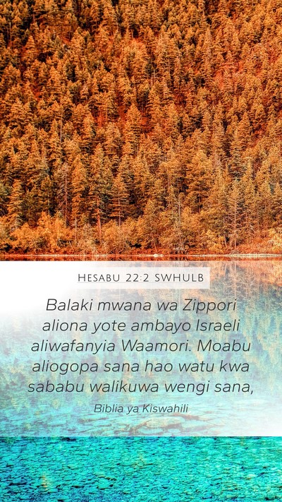 Hesabu 22:2 SWHULB Bible Verse Image