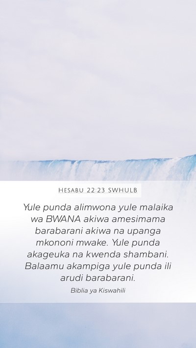Hesabu 22:23 SWHULB Bible Verse Image