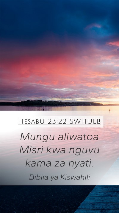 Hesabu 23:22 SWHULB Bible Verse Image
