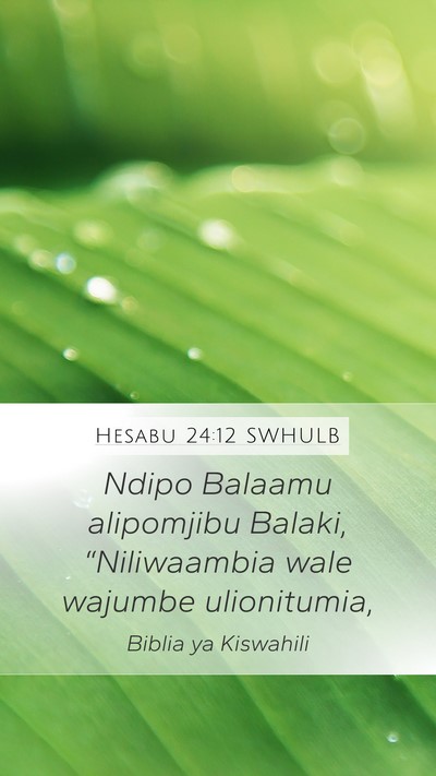Hesabu 24:12 SWHULB Bible Verse Image