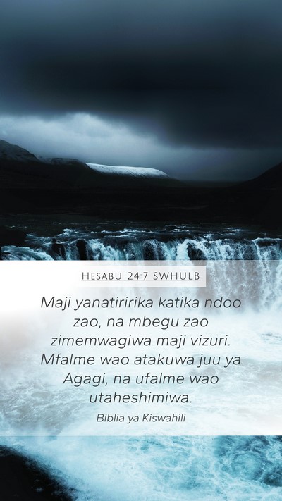 Hesabu 24:7 SWHULB Bible Verse Image