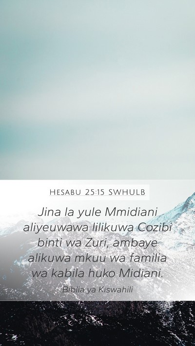 Hesabu 25:15 SWHULB Bible Verse Image