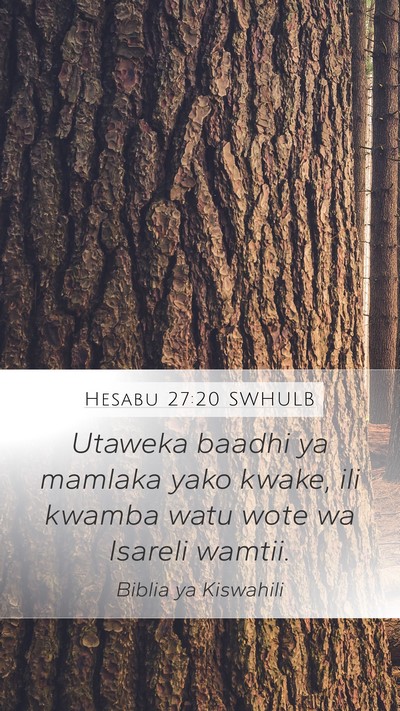 Hesabu 27:20 SWHULB Mobile Phone Wallpaper - Utaweka baadhi ya mamlaka yako kwake, ili kwamba - Mobile Bible Verse Wallpaper
