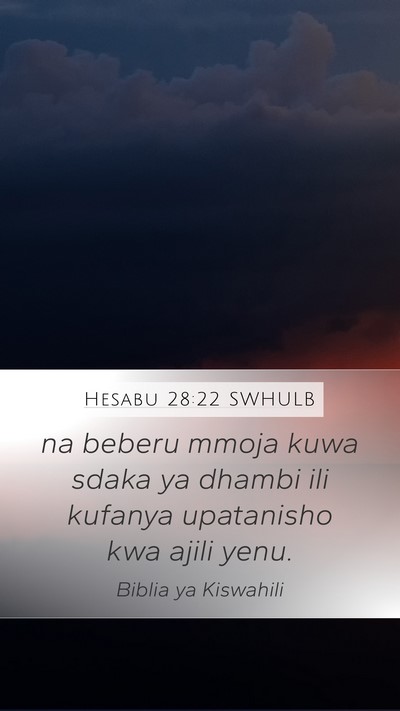 Hesabu 28:22 SWHULB Bible Verse Image