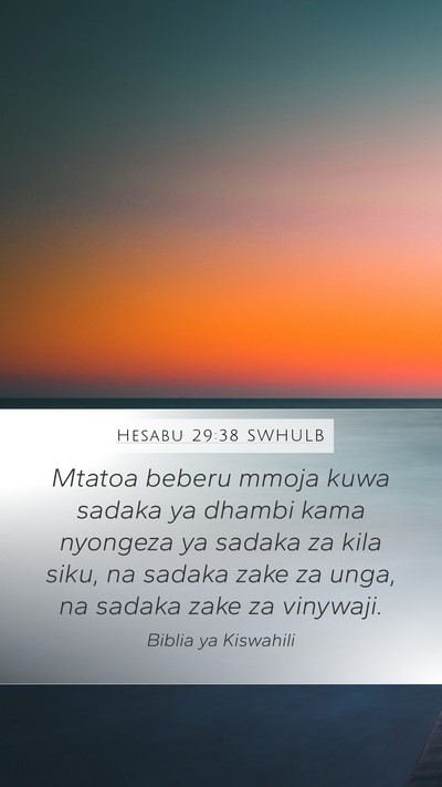 Hesabu 29:38 SWHULB Bible Verse Image