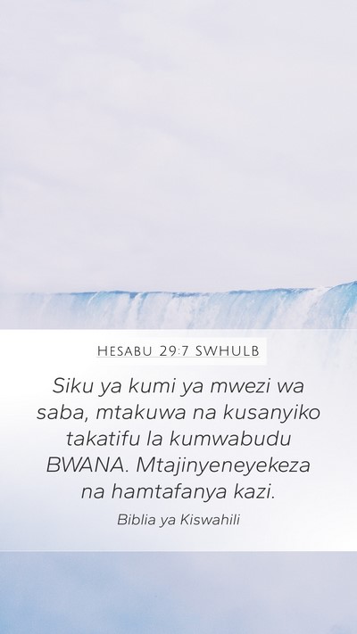 Hesabu 29:7 SWHULB Bible Verse Image