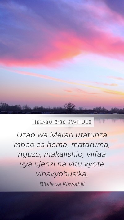 Hesabu 3:36 SWHULB Bible Verse Image