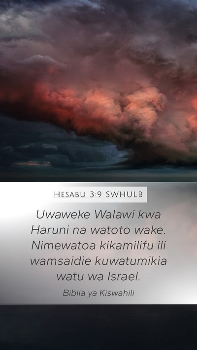 Hesabu 3:9 SWHULB Bible Verse Image