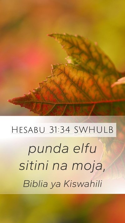 Hesabu 31:34 SWHULB Mobile Phone Wallpaper - punda elfu sitini na - Mobile Bible Verse Wallpaper