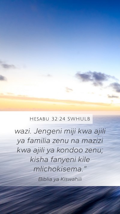 Hesabu 32:24 SWHULB Bible Verse Image