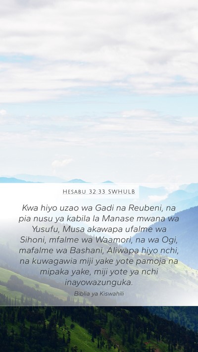 Hesabu 32:33 SWHULB Bible Verse Image