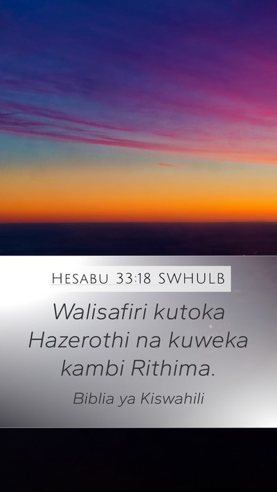 Hesabu 33:18 SWHULB Bible Verse Image