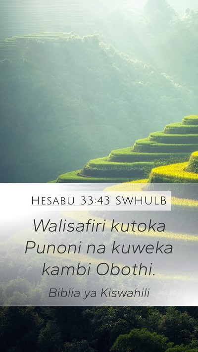 Hesabu 33:43 SWHULB Bible Verse Image