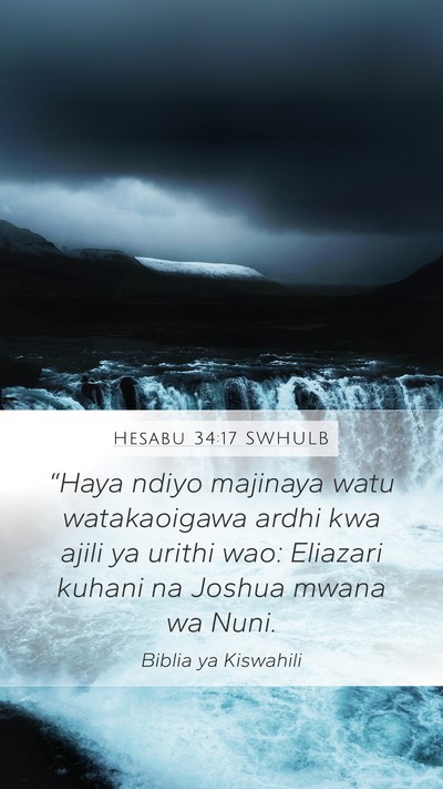 Hesabu 34:17 SWHULB Bible Verse Image