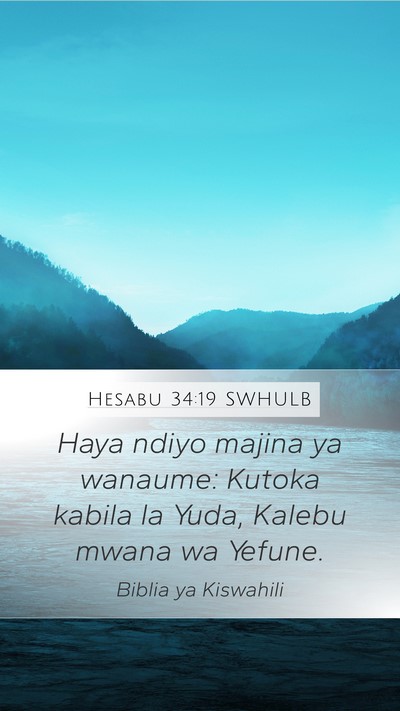 Hesabu 34:19 SWHULB Bible Verse Image