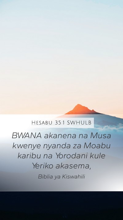 Hesabu 35:1 SWHULB Bible Verse Image