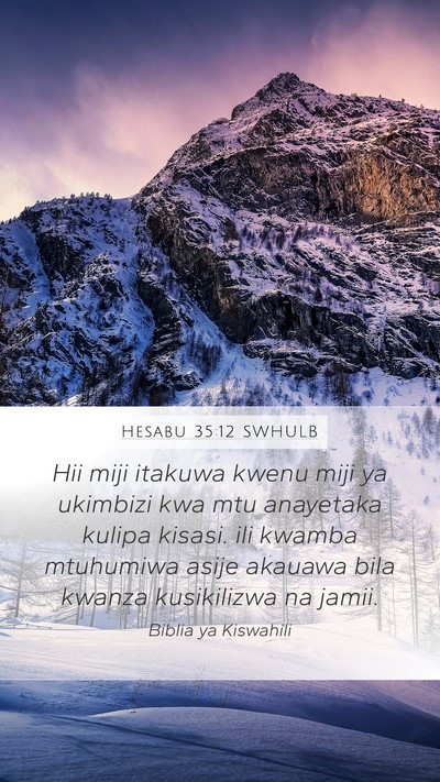 Hesabu 35:12 SWHULB Bible Verse Image