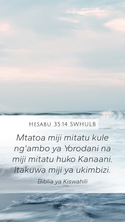 Hesabu 35:14 SWHULB Bible Verse Image