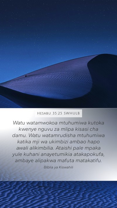 Hesabu 35:25 SWHULB Bible Verse Image