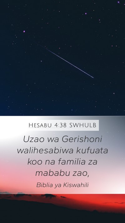 Hesabu 4:38 SWHULB Bible Verse Image