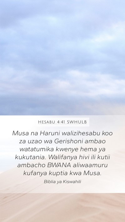 Hesabu 4:41 SWHULB Bible Verse Image