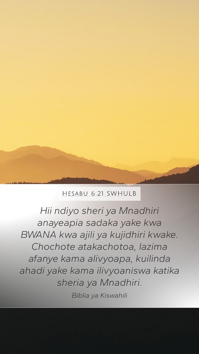 Hesabu 6:21 SWHULB Bible Verse Image
