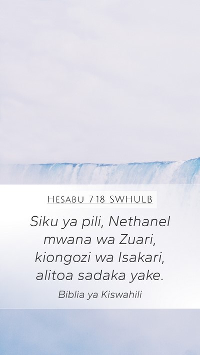 Hesabu 7:18 SWHULB Bible Verse Image