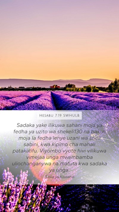 Hesabu 7:19 SWHULB Bible Verse Image