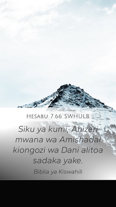 Hesabu 7:66 SWHULB Bible Verse Image
