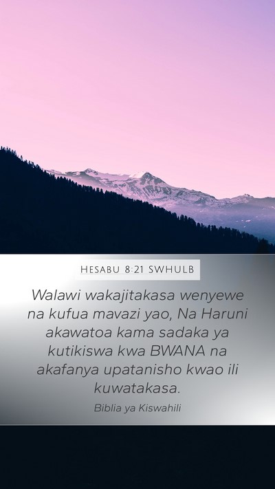 Hesabu 8:21 SWHULB Bible Verse Image