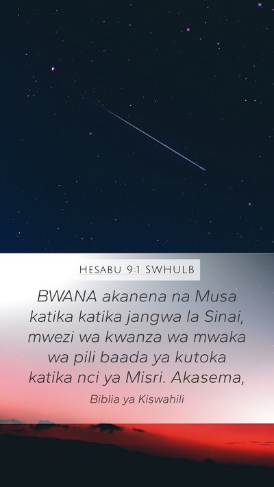 Hesabu 9:1 SWHULB Bible Verse Image