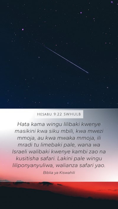 Hesabu 9:22 SWHULB Mobile Phone Wallpaper - Hata kama wingu lilibaki kwenye masikini kwa siku - Mobile Bible Verse Wallpaper