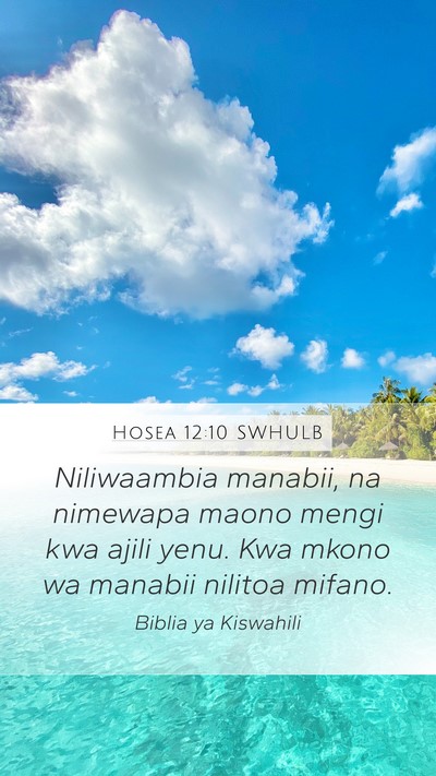 Hosea 12:10 SWHULB Mobile Phone Wallpaper - Niliwaambia manabii, na nimewapa maono mengi kwa - Mobile Bible Verse Wallpaper