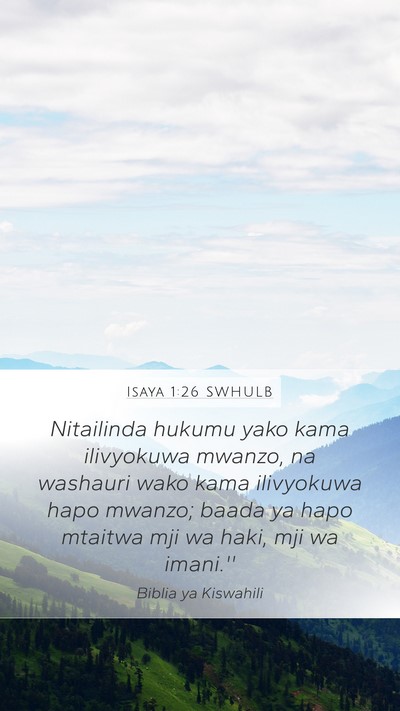 Isaya 1:26 SWHULB Bible Verse Image