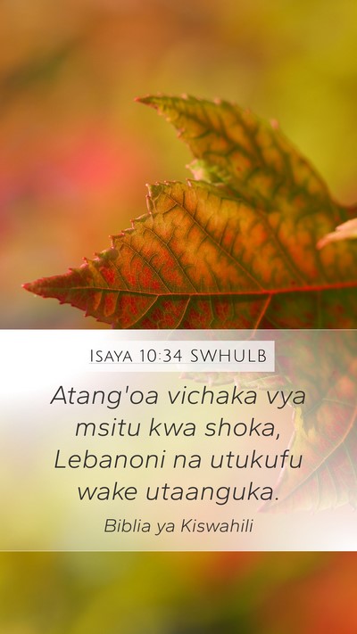 Isaya 10:34 SWHULB Bible Verse Image